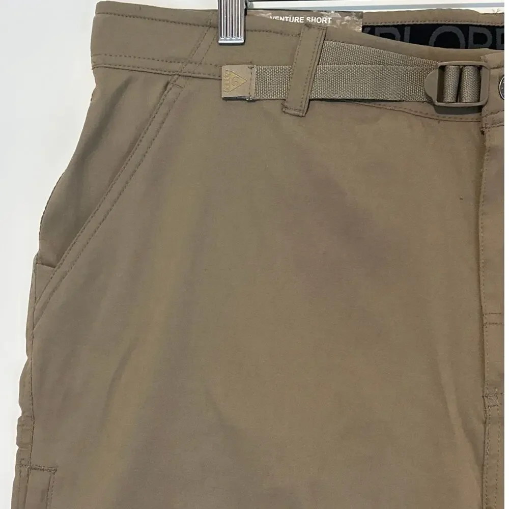 Gerry Venture Shorts Men's Brown Tan Khaki Sz 38 Adjustable Waist Casual Stretch